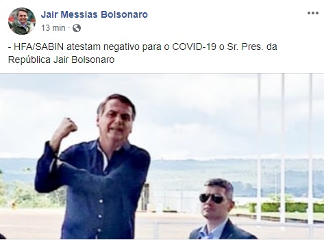 bolsonaro teste coronavirus